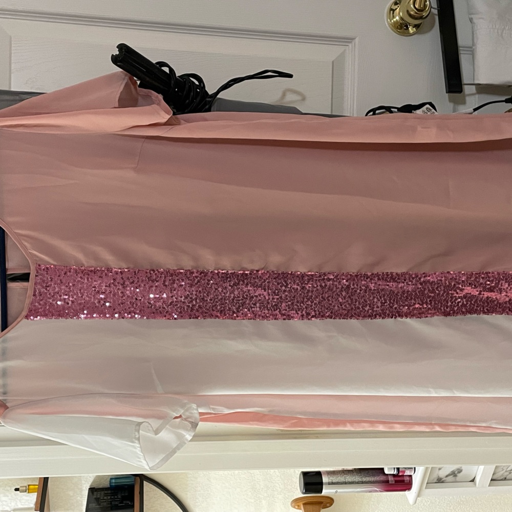 SHEIN Color block dress various sizes 1XL and L. Pink, pink sequins and white.